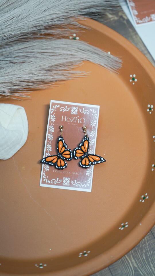 MARIPOSAS earrings | stud earrings | clay earrings | mexican | monarcas |