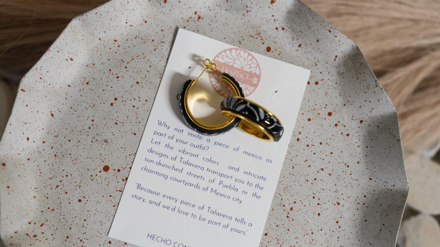 COCOTITLAN earrings | handmade | talavera | barro negro | hoops | mexican