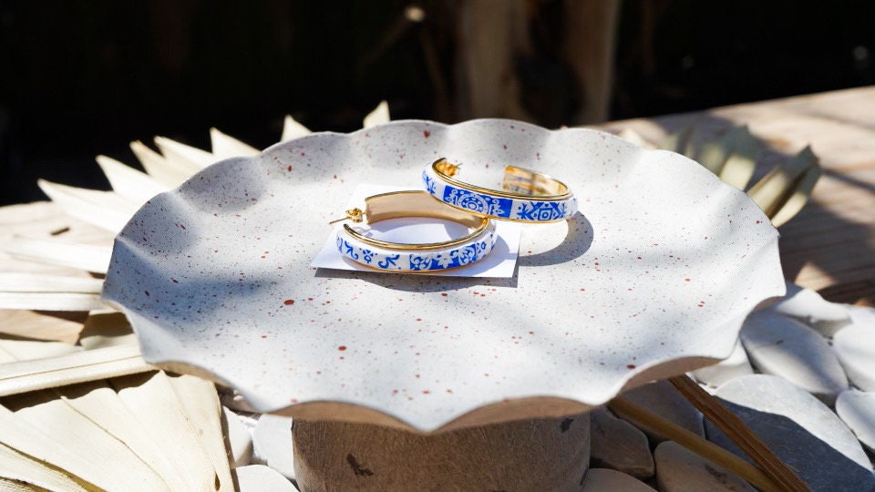 NAZARÈ earrings | clay earrings | santorini | hoop earrings | tiles