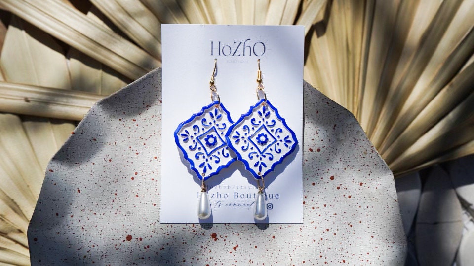 Cielito Lindo earrings | clay earrings | talavera | inspired | mexican | bridal | summer |
