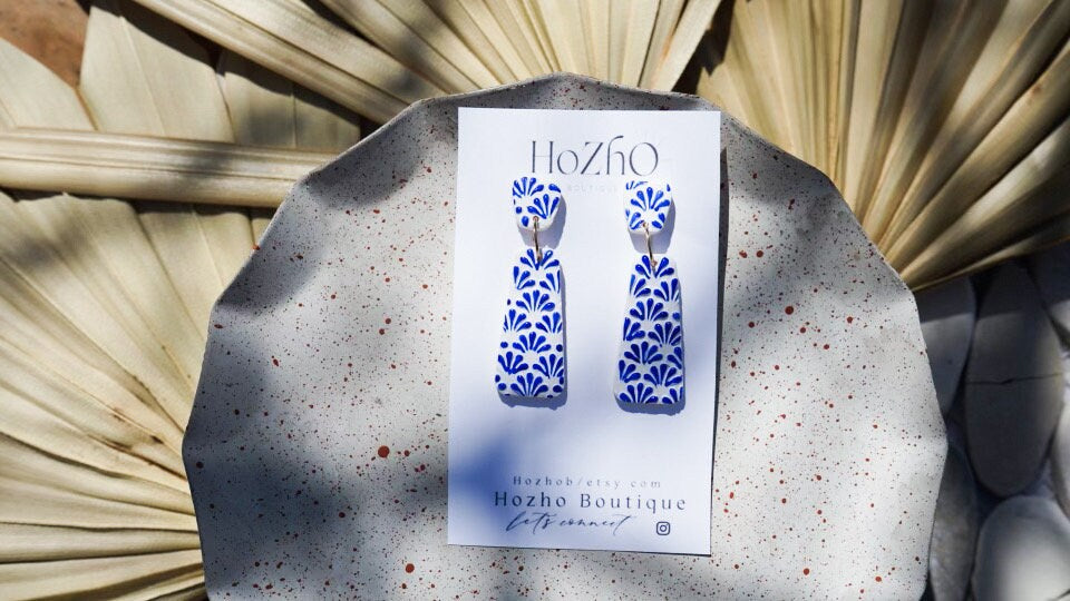 Tlaxcala earrings | clay earrings | talavera | mexicsn talavera inspired | bridal