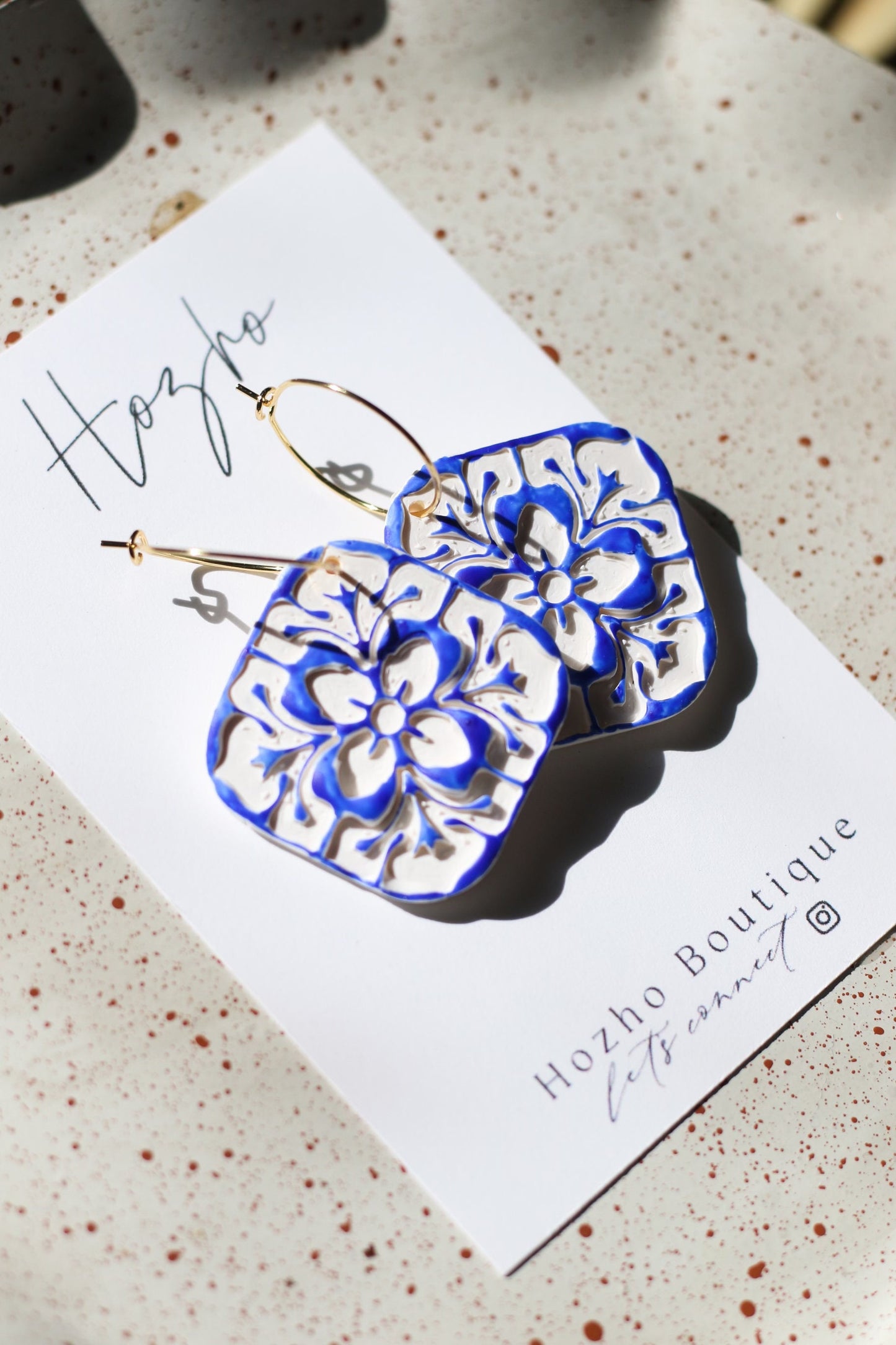 MARROCO earrings| clay earrings | blue | santorini collection | summer