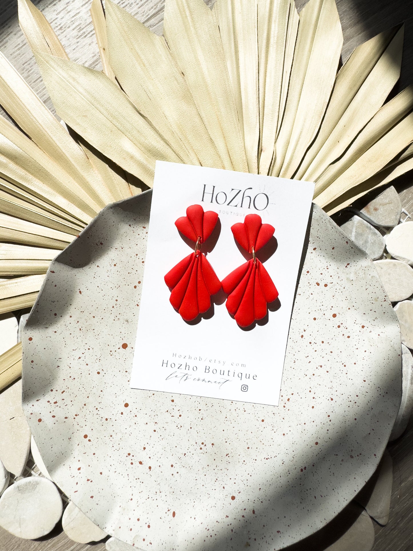 ROJO earrings | clay earrings | tiles | mexican earrings | statement | for her | summer
