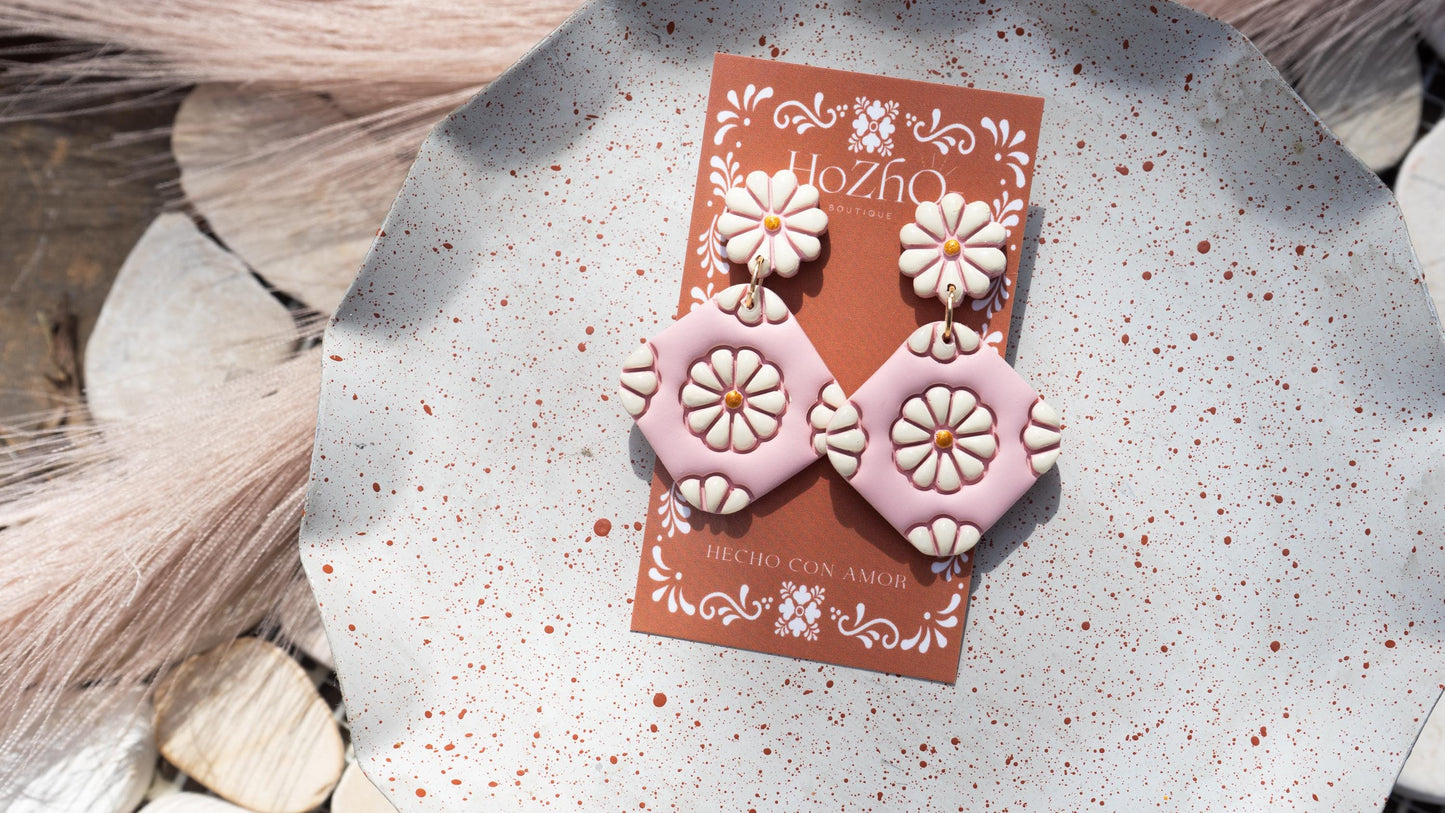 CHOLULA earrings | clay earrings | oaxaca | talavera | handmade | mexican earrings |