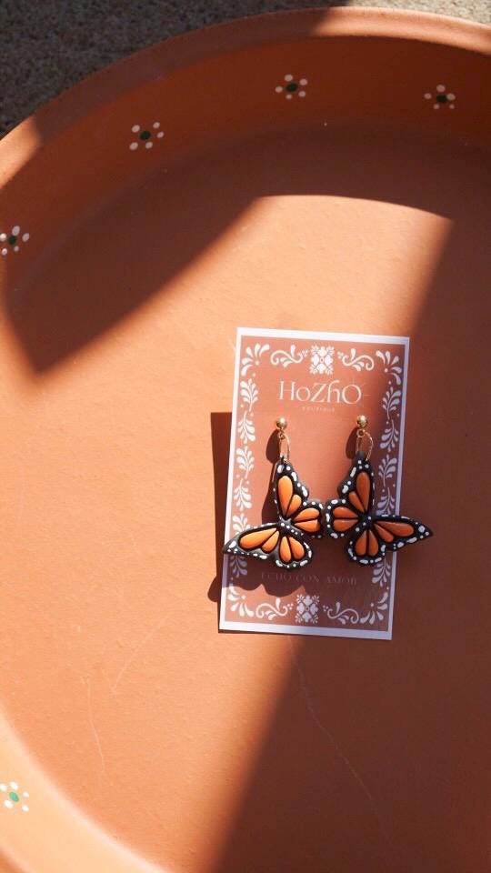 MARIPOSAS earrings | stud earrings | clay earrings | mexican | monarcas |