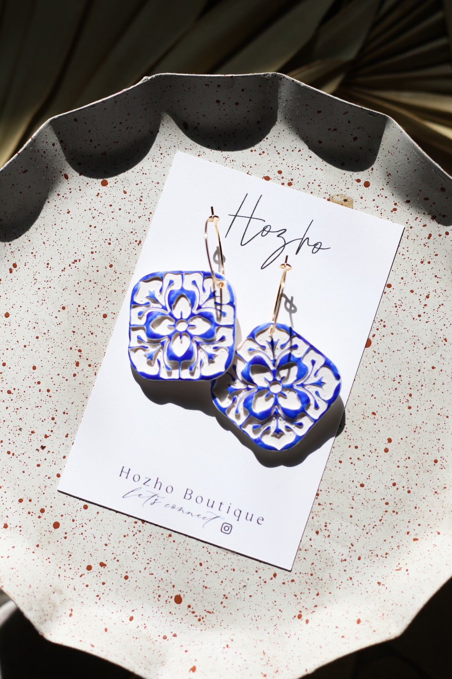 MARROCO earrings| clay earrings | blue | santorini collection | summer