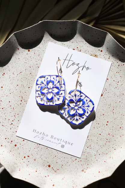 MARROCO earrings| clay earrings | blue | santorini collection | summer