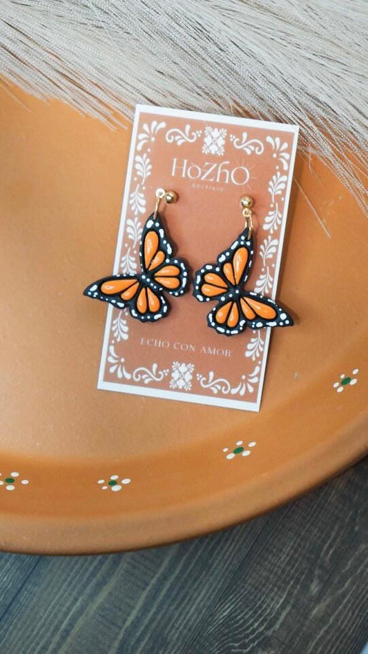 MARIPOSAS earrings | stud earrings | clay earrings | mexican | monarcas |