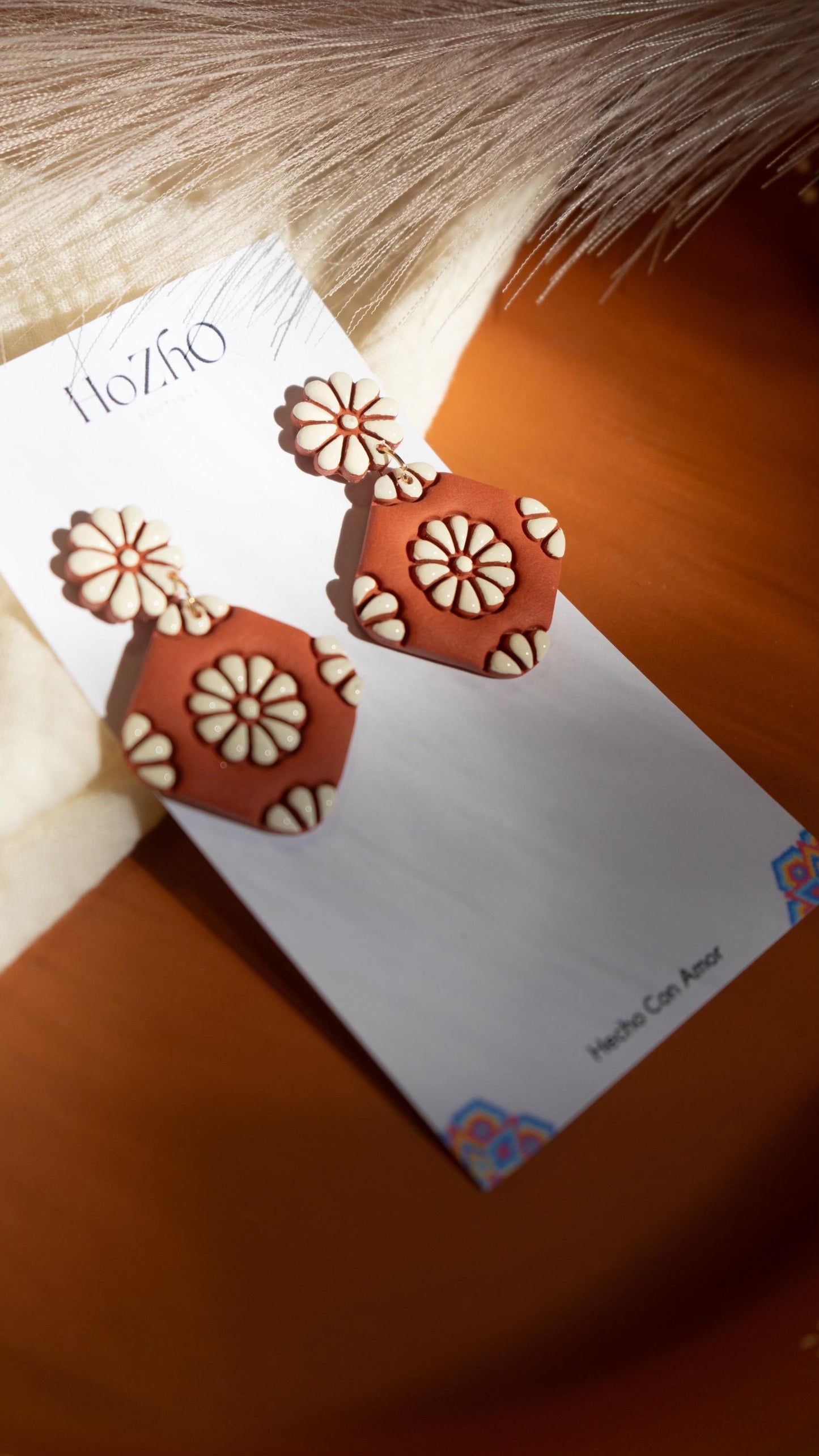 Flores De Barro  earrings.| talavera | barro | mexican | clay | mexican