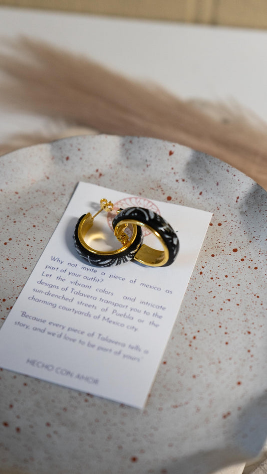 COCOTITLAN earrings | handmade | talavera | barro negro | hoops | mexican