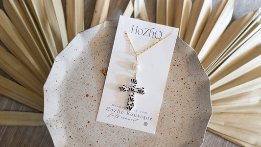 TALAVERA CROSS necklace | clay | handmade | talavera | mexican inspired | bridal | cross