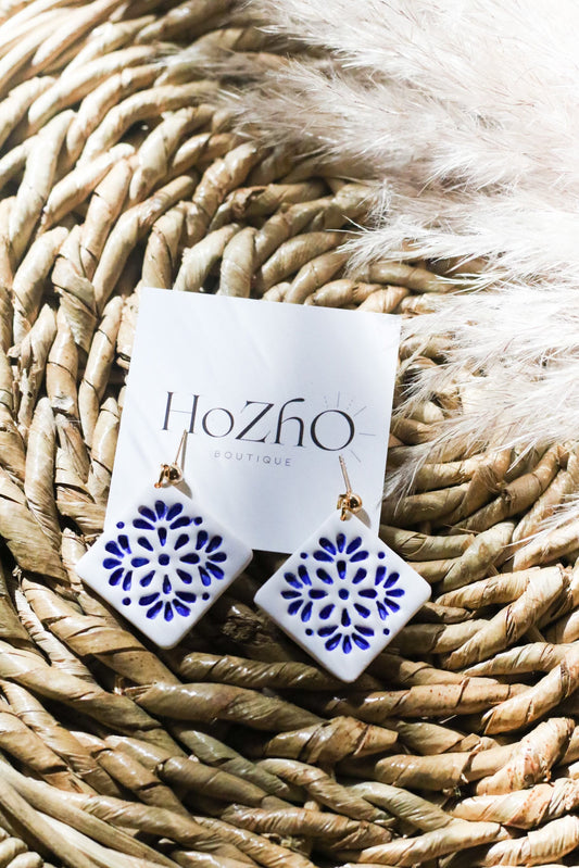 PUEBLA earrings | clay earrings | talavera earrings| handmade | bridal | mexican talavera