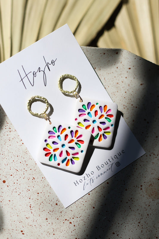 HUICHOL earrings | inspired | clay earrings | handmade | mexican | mexico | bridal | talavera