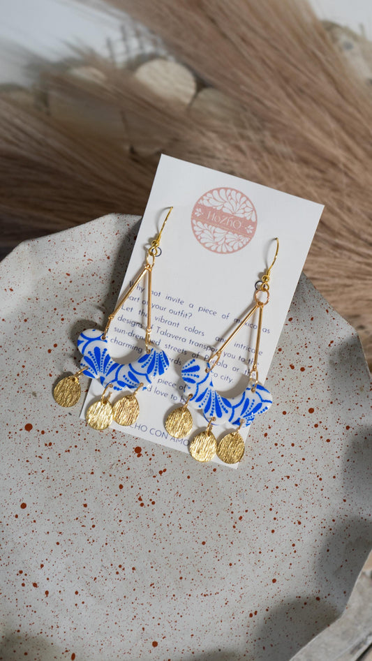 XIGUELA earrings | mexican inspired | talavera | azul | bridal