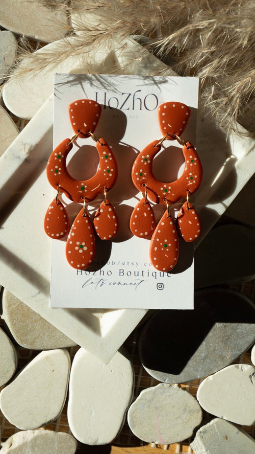 ADELA earrings | cazuelas mexicanas | Mexican barro| Mexico inspired | handmade |talavera | clay | bohemian