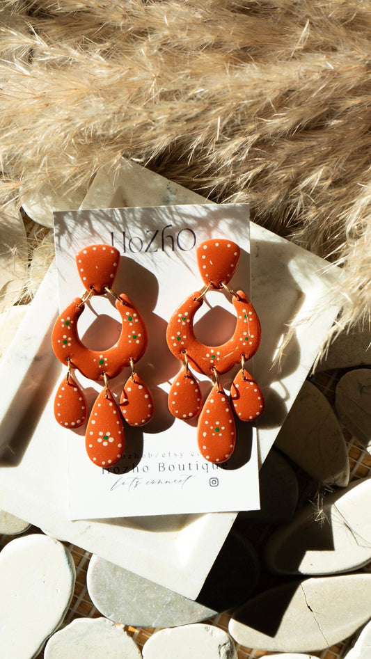 ADELA earrings | cazuelas mexicanas | Mexican barro| Mexico inspired | handmade |talavera | clay | bohemian