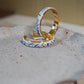 SAMSA earrings  | talavera | clay | hoops | gold | handmade | mexican | azul