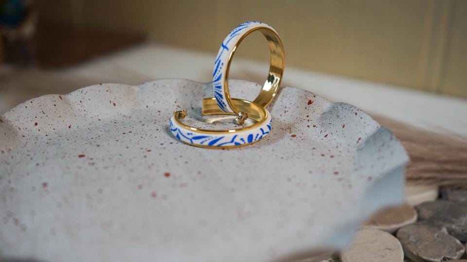 SAMSA earrings  | talavera | clay | hoops | gold | handmade | mexican | azul