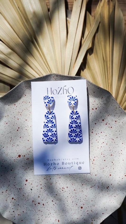 Tlaxcala earrings | clay earrings | talavera | mexicsn talavera inspired | bridal