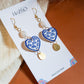 FELIZA earrings | talavera earrings | heart | corazon | for her | mexican inspired | blue | bridal