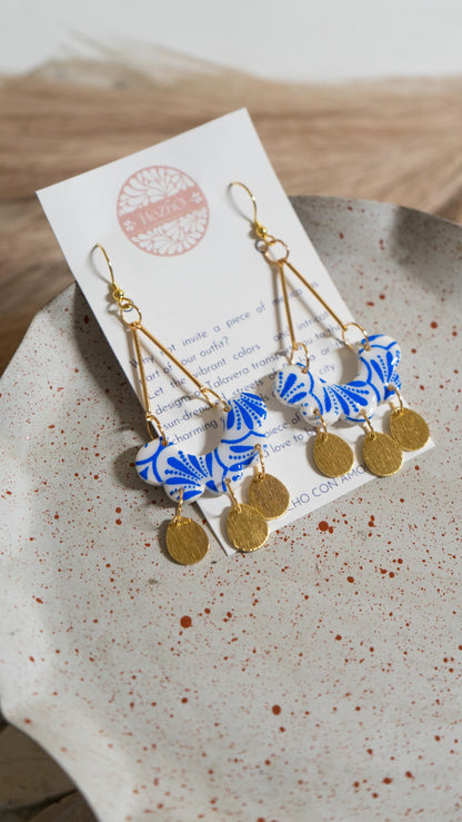 XIGUELA earrings | mexican inspired | talavera | azul | bridal