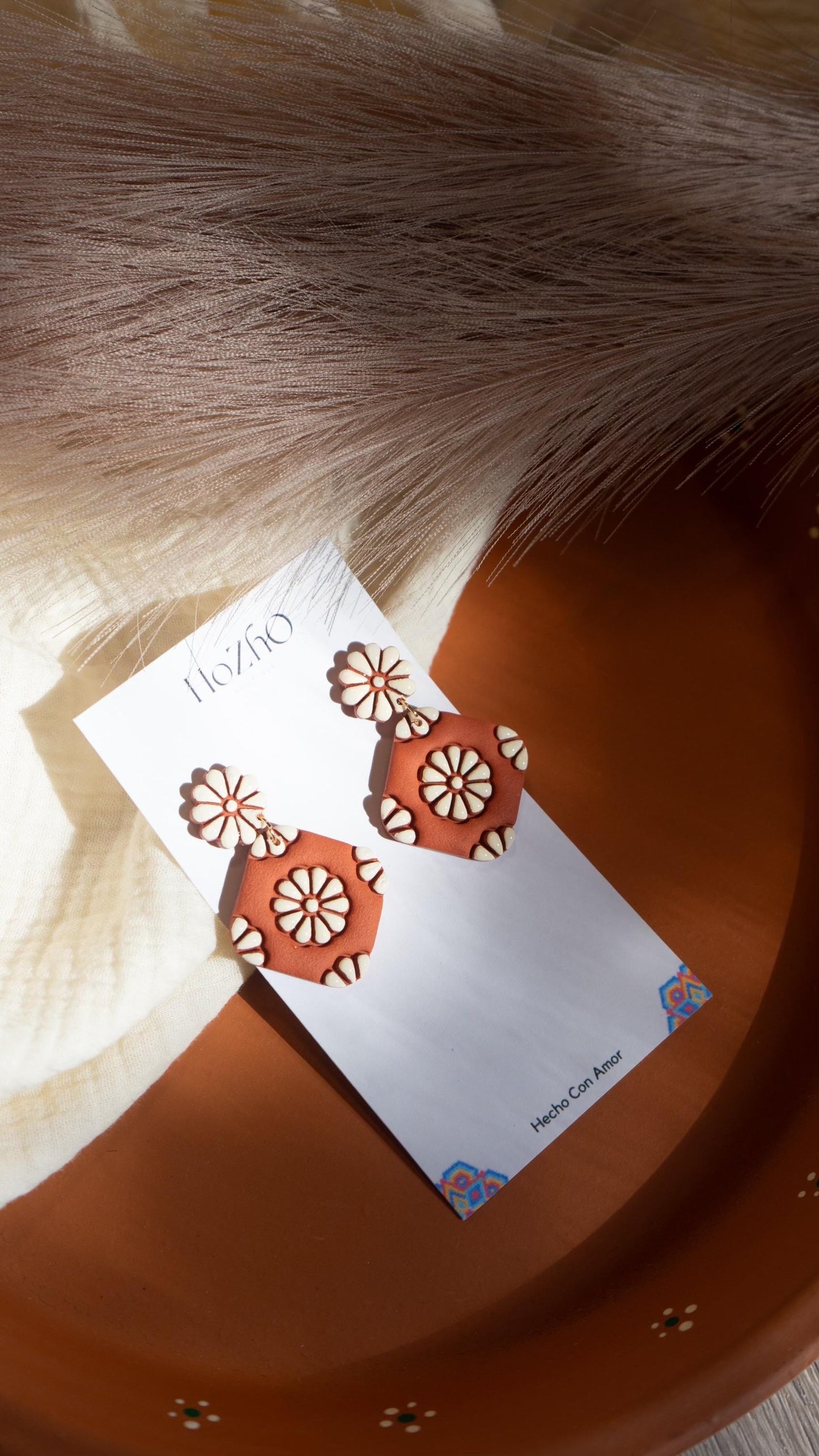 Flores De Barro  earrings.| talavera | barro | mexican | clay | mexican