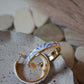 SAMSA earrings  | talavera | clay | hoops | gold | handmade | mexican | azul